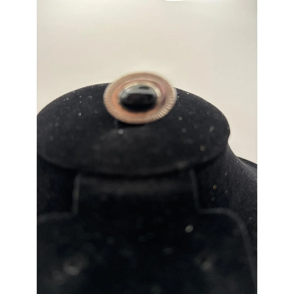 VTG Silver Tone Black Glass Cufflinks-Mid Century Men's Formal Tuxedo Accessorie